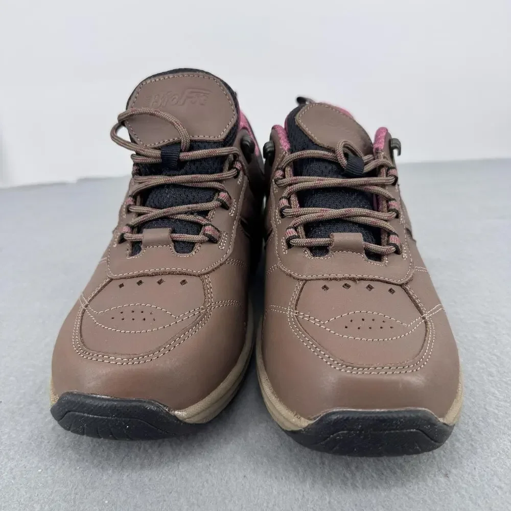 Orthofeet BioFit 944 Womens 9 2E X-Wide Leather Walking‎ Shoes Brown Pink